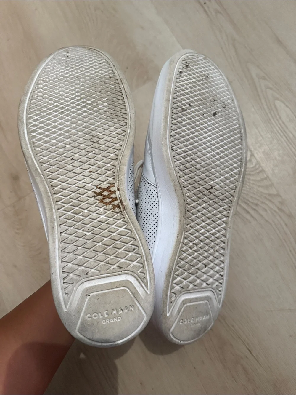 Cole Haan Men’s White Perforated Leather Lace-Up Sneakers